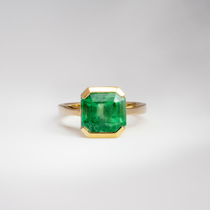 Anillo oro amarillo con esmeralda natural - ANA161