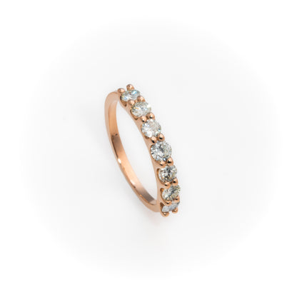Anillo cintillo oro rosado con diamantes naturales - AOT027