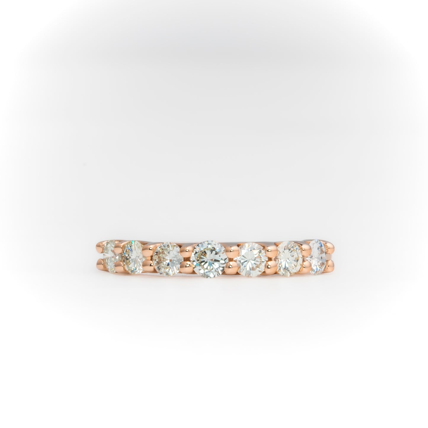 Anillo cintillo oro rosado con diamantes naturales - AOT027