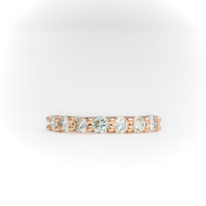 Anillo cintillo oro rosado con diamantes naturales - AOT027
