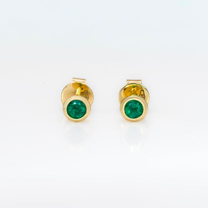 Aretes oro amarillo con esmeraldas naturales - ARA123