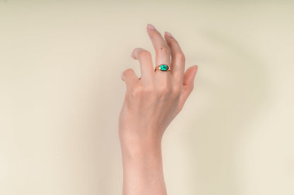 Anillo oro amarillo con esmeralda natural - ANA141 - Etherna