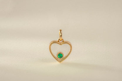 Dije oro amarillo con esmeralda natural - DOA099 - Etherna