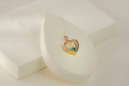 Dije oro amarillo con esmeralda natural - DOA100 - Etherna