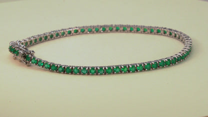 Endless white gold with natural emerald - BRA008