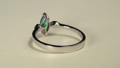 White gold ring with emerald and natural diamonds - ANB033