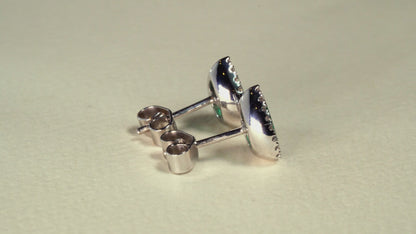 Aretes cluster oro blanco con esmeralda y diamantes naturales - ARB020
