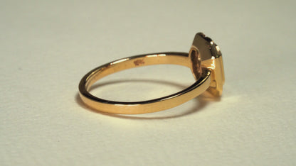 Anillo oro amarillo con esmeralda y diamantes naturales - ANA132