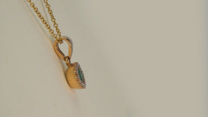 Dije oro amarillo con esmeralda y diamantes naturales - DOA049