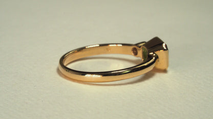 Anillo oro amarillo con esmeralda y diamante naturales - ANA147