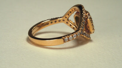 Yellow gold cluster ring with emerald and natural diamonds - ANA020