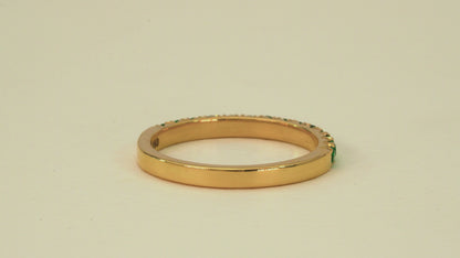 Yellow gold headband ring with natural emeralds - ANA160