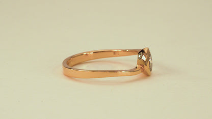 Rose gold solitaire ring with natural diamond - AOT022