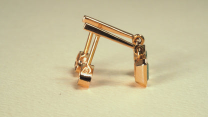 Aretes oro amarillo con esmeralda natural - ARA044
