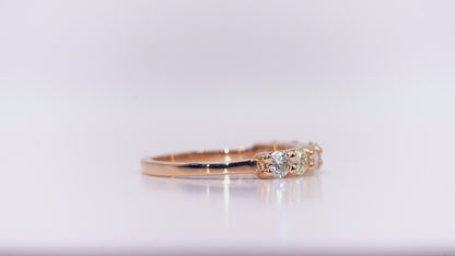Anillo cintillo oro rosado con diamantes naturales - AOT027