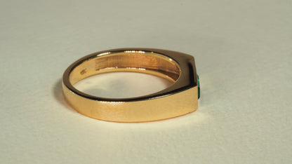 Anillo oro amarillo con esmeralda y diamante naturales - ANA001