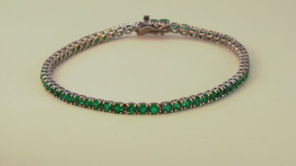 Endless white gold with natural emerald - BRA006