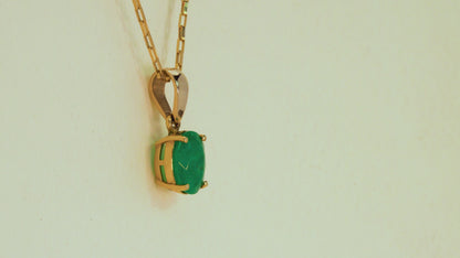 Dije oro amarillo con esmeralda natural - DOA079