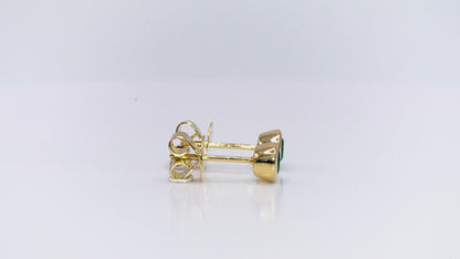 Aretes oro amarillo con esmeraldas naturales - ARA123