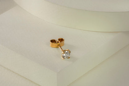 Topo solitario con diamante natural - ARO005 - Etherna